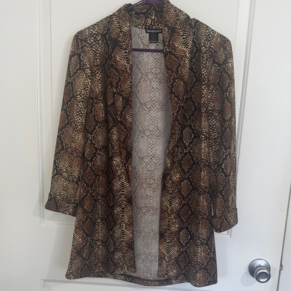 Sag Harbor Brown Snake Print Blazer